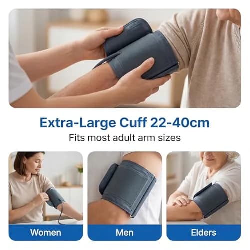 Wishlove Black Blood Pressure Monitor | Accurate Upper Arm BP Cuff for Home Use thumbnail 5