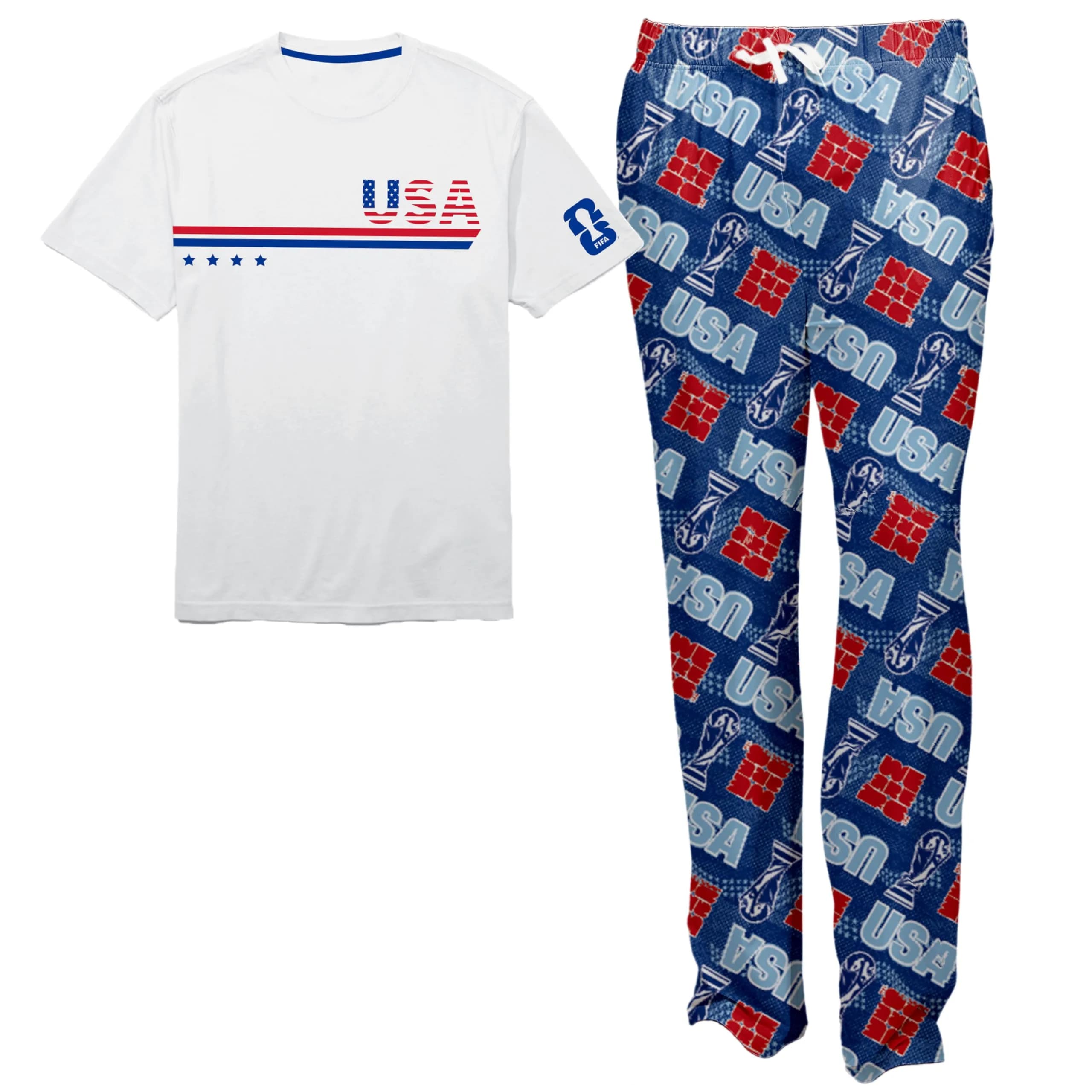FIFA World Cup Lounge Set USA, Mexico, Canada, Brazil & Argentina | Unisex Comfort XS-XL — 2 Piece - Usa / Large