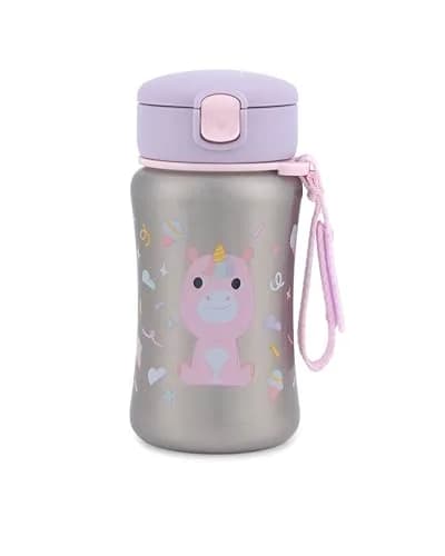 Skip Hop Toddler Sippy Cup with Straw, BPA-Free, Holds 350ml (12oz) | Stainless Steel, Besties Unicorn thumbnail 2