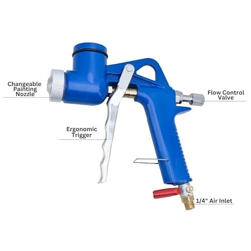 NEIKO 31227A Drywall Texture Sprayer with 1.2 Gallon Hopper Gun & 3 Nozzles | Professional Air-Powered Texture Gun thumbnail 4