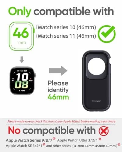 Ginsungoon Compatible with Apple Watch Series 10/11 (46mm) | Smartphone Replacement Case for Apple Watch thumbnail 2