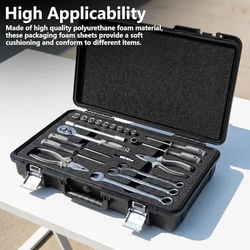DECOHS Black Polyurethane Foam Sheets 16x12x0.5 Inch (40x30x1.27cm) | Cuttable Foam Inserts for Cases thumbnail 5