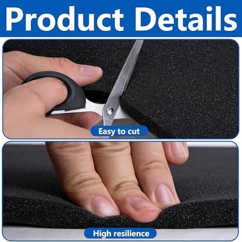 DECOHS Black Polyurethane Foam Sheets 16x12x0.5 Inch (40x30x1.27cm) | Cuttable Foam Inserts for Cases thumbnail 3