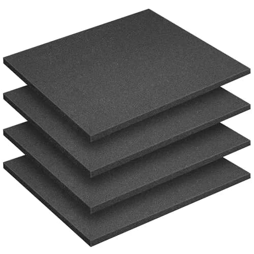 DECOHS Black Polyurethane Foam Sheets 16x12x0.5 Inch (40x30x1.27cm) | Cuttable Foam Inserts for Cases - main product image