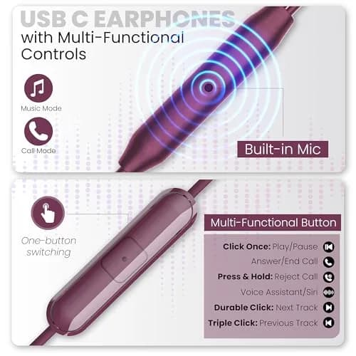 PHILIPS USB-C Wired Earbuds with Microphone & in-Line Control | Secure Fit Sports Headset thumbnail 4