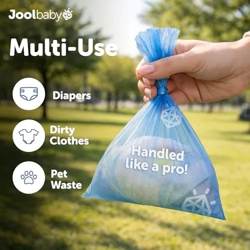 Jool Baby Disposable Diaper Bag Refills 12 Rolls | Lavender-Scented Odor-Controlling Bags for On-the-Go Use thumbnail 5