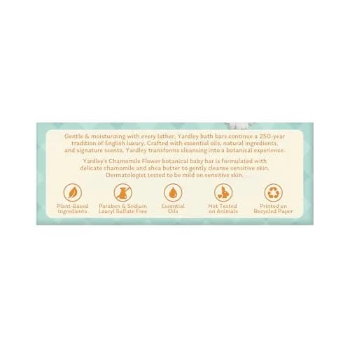Yardley London Chamomile Flower Nourishing Baby Bar Soap 200g (7oz) | Dermatologist Tested for Sensitive Skin thumbnail 8