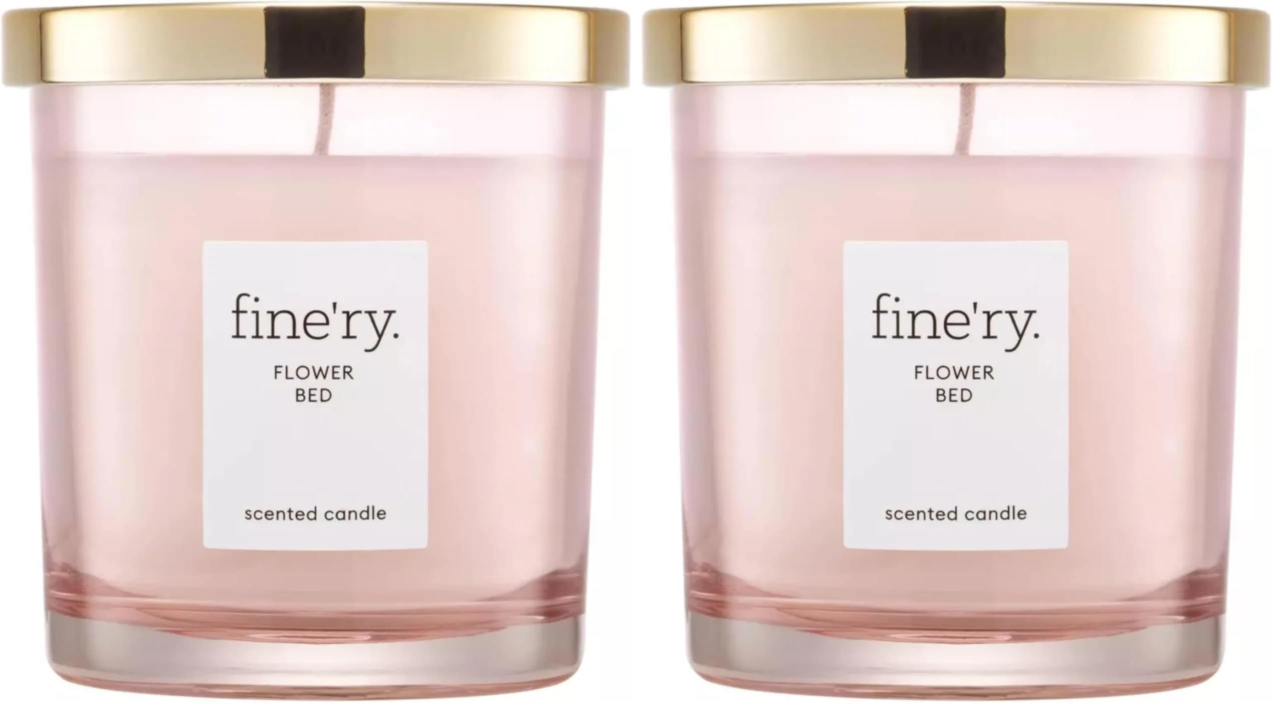 Fine'ry Flower Bed Scented Soy Candle & Cotton Wick for New Home - Peony, Green Apple, Bamboo Leaf - 37 Hour Burn Time, 7oz Luxe Jar + Golden Lid, Paraben Free, Vegan (Pack of 2) - main product image
