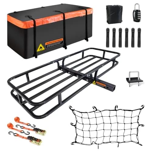 MeeFar Hitch Mount Cargo Carrier Rack Basket 53"x19"x5.5" | 500 lbs capacity for SUVs & trucks thumbnail 1