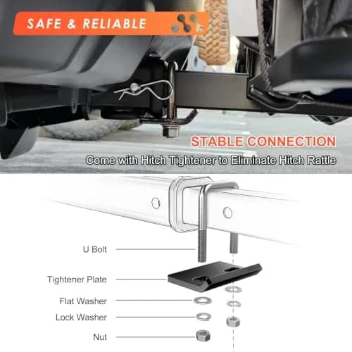 MeeFar Hitch Mount Cargo Carrier Rack Basket 53"x19"x5.5" | 500 lbs capacity for SUVs & trucks thumbnail 5