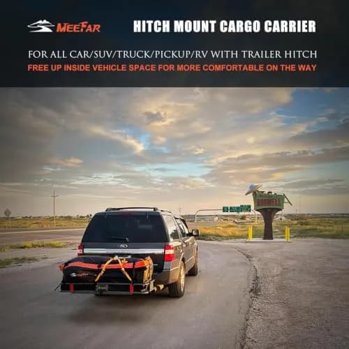 MeeFar Hitch Mount Cargo Carrier Rack Basket 53"x19"x5.5" | 500 lbs capacity for SUVs & trucks thumbnail 9