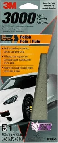 3M Trizact Performance Sandpaper 3000 Grit 9" x 3 2/3" (25mm x 230mm) Pack of 3 | Polishes Clear Coat & Paint thumbnail 6