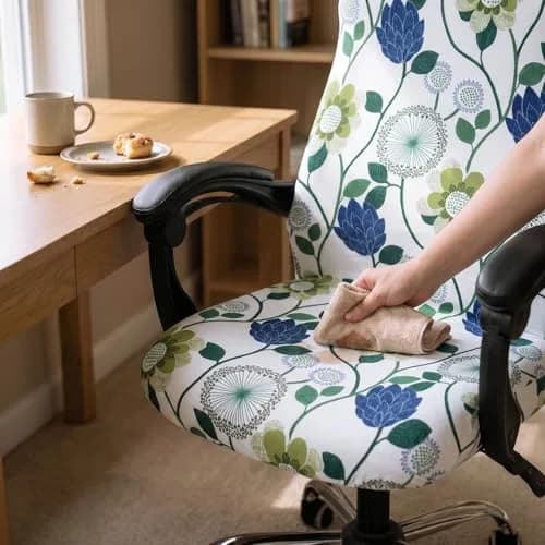 WOMACO Office Chair Cover Large | Stretch Floral Protector for High Back Desk Chair thumbnail 3