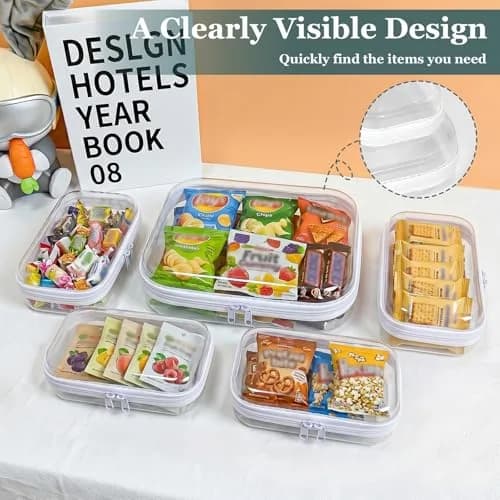 CarryEpic Clear Hard Shell Zipper Cases (5 Packs) 20.5cm (8.1in) x 25.2cm (9.9in) x 5.9cm (2.3in) | TSA Approved Travel Organizer thumbnail 7