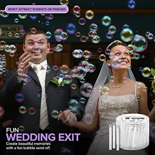 Stock Your Home Wedding Bubbles Bulk - White Circle Top Wands (200 Count) | Wedding Bubble Favors for Guests thumbnail 5