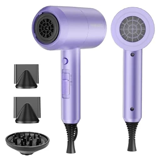 SHRATE Professional Ionic Hair Dryer with Diffuser & Nozzle | Low Noise, 1800W, Aluminum | Travel & Home Use thumbnail 1