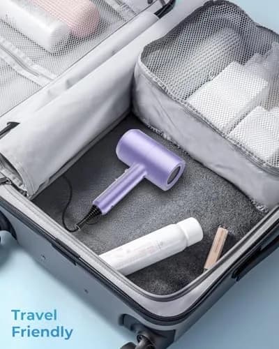 SHRATE Professional Ionic Hair Dryer with Diffuser & Nozzle | Low Noise, 1800W, Aluminum | Travel & Home Use thumbnail 6