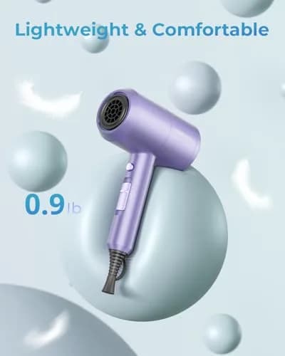 SHRATE Professional Ionic Hair Dryer with Diffuser & Nozzle | Low Noise, 1800W, Aluminum | Travel & Home Use thumbnail 3