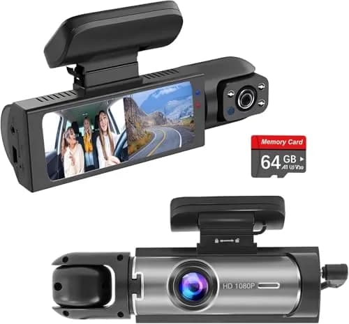 Wagoyo Dashcam Front and Inside | 1080p Night Vision Wide Angle 3.16 Inch IPS Screen thumbnail 1