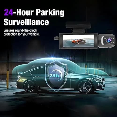 Wagoyo Dashcam Front and Inside | 1080p Night Vision Wide Angle 3.16 Inch IPS Screen thumbnail 5