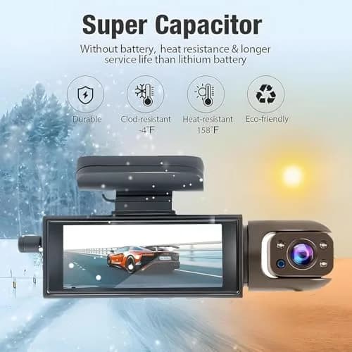 Wagoyo Dashcam Front and Inside | 1080p Night Vision Wide Angle 3.16 Inch IPS Screen thumbnail 7