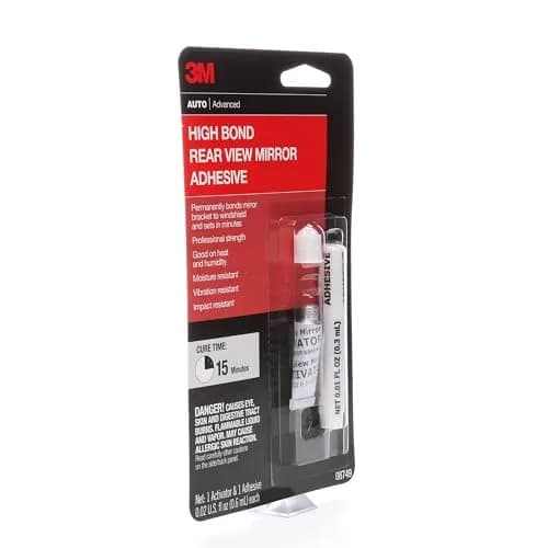 3M High-Bond Rearview Mirror Adhesive 2-Pack 0.02 fl oz Each (1.2 mL Total) | Securely Attaches Mirror Brackets thumbnail 2