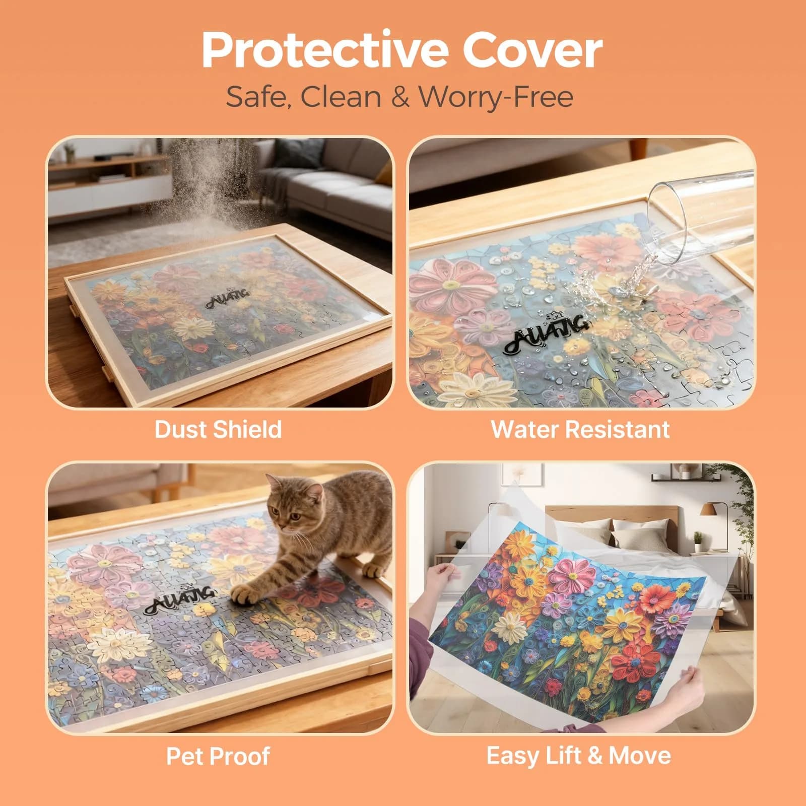ALL4JIG Rotating Puzzle Board with Lazy Susan for Adults & Kids | USA Imported Portable Jigsaw Puzzle Table - view 4