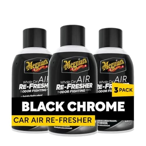 Meguiar's Air Re-Fresher Whole Car Odor Eliminator Mist, Black Chrome Scent, 6 Fl Oz (Pack of 3) | Fights Tough Smells thumbnail 1