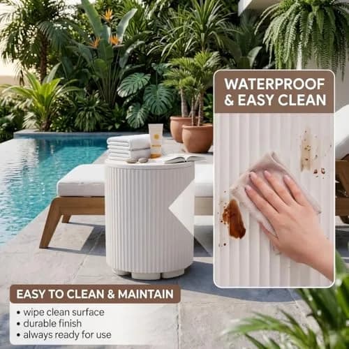 Diyfire White 2pcs Cooler Side Table | All Weather Portable Ice Chest (70-120c) thumbnail 5