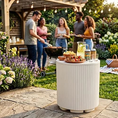 Diyfire White 2pcs Cooler Side Table | All Weather Portable Ice Chest (70-120c) thumbnail 7