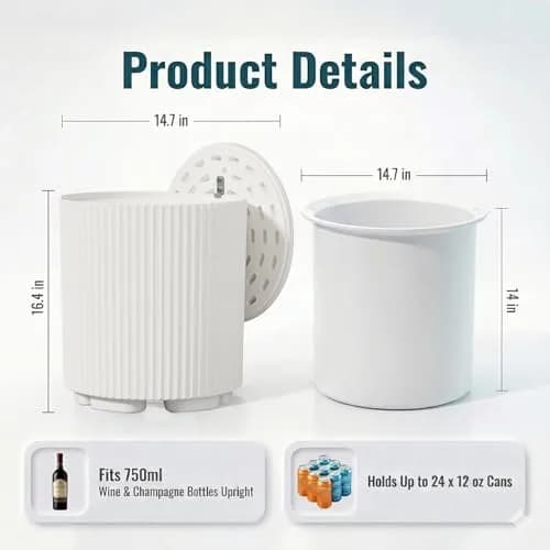Diyfire White 2pcs Cooler Side Table | All Weather Portable Ice Chest (70-120c) thumbnail 2