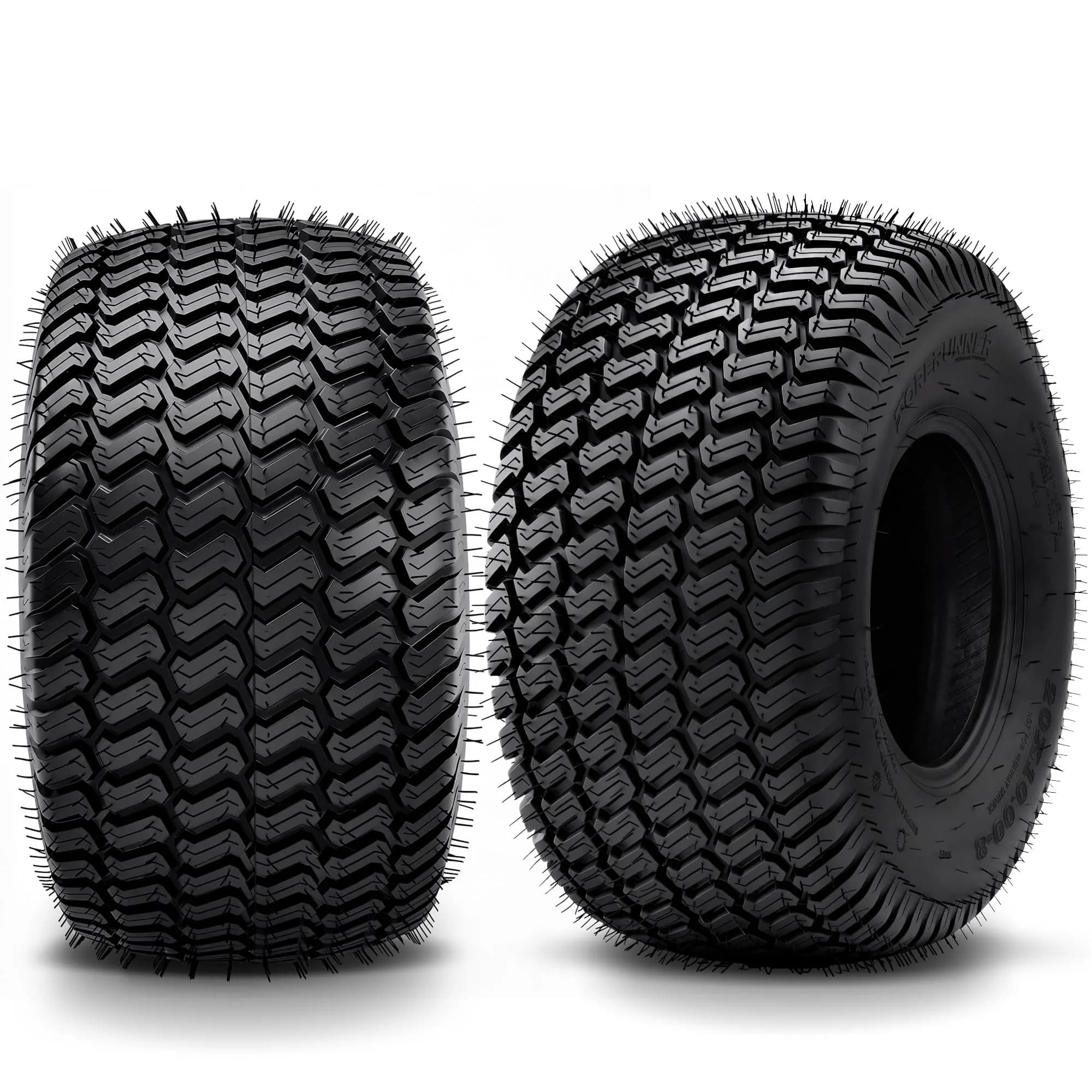 YINTATECH 18x8.5-8 Lawn Mower Tires Set of 2 | 4-Ply Tubeless Turf Tires for Lawn & Garden Vehicles — 20x10.00-8 4PR TL