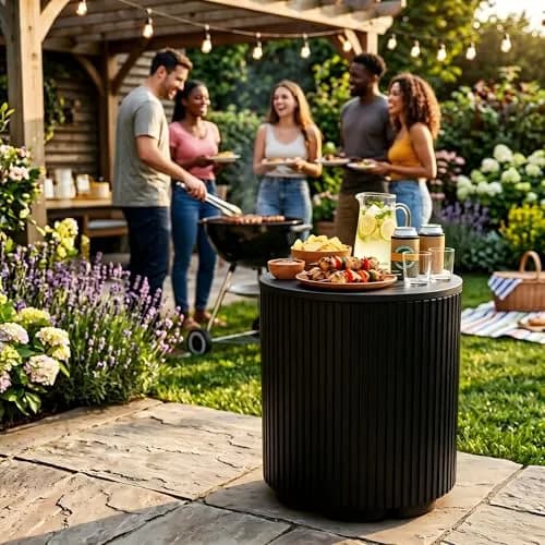 Diyfire Outdoor Cooler Side Table 14.76"L x 14.76"W x 16.65"H | All Weather Resistant Portable Ice Chest thumbnail 8