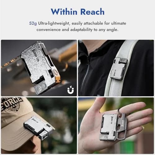 WUBEN G5 EDC Flashlight Magnetic Keychain Rechargeable Mini Pocket Flashlight 400LM Dual Light Sources RGB Light Portable Flat Flashlight for Outdoor Home Emergency (Ice Crack) thumbnail 9