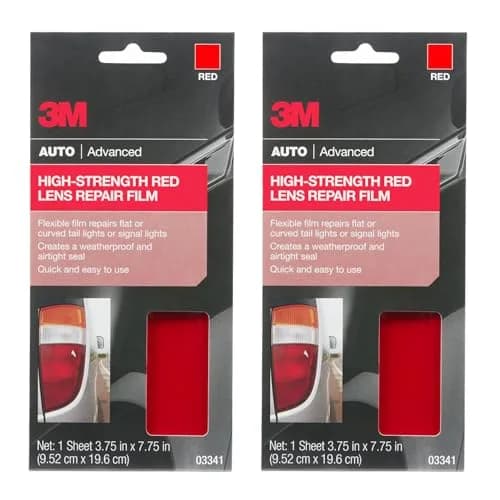 3M Auto High Strength Red Lens Repair Film 3.75 in x 7.75 in | Weatherproof, Curved Surface Adhesive (70-120 chars) thumbnail 1