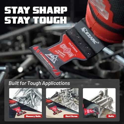EZARC Obsidian Carbide Oscillating Saw Blades for Hard Metal | 10-Pack, Sharper Edges & Faster Cuts thumbnail 4