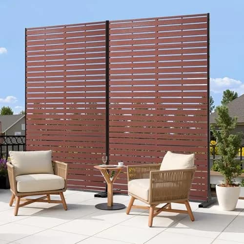 Diyfire Outdoor Privacy Screen 72" H HDPE Decorative Freestanding Privacy Panel, Sandblasting Louvered Weather-Resistant for Patio, Balcony, Backyard thumbnail 6