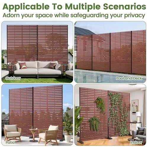Diyfire Outdoor Privacy Screen 72" H HDPE Decorative Freestanding Privacy Panel, Sandblasting Louvered Weather-Resistant for Patio, Balcony, Backyard thumbnail 8