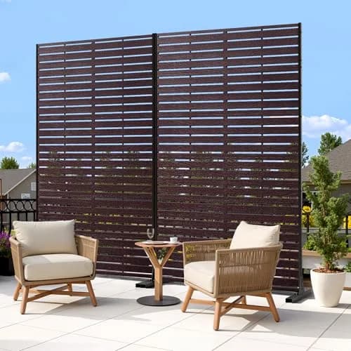 Diyfire Outdoor Privacy Screen 72" H HDPE Decorative Freestanding Privacy Panel, Sandblasting Louvered Weather-Resistant for Patio, Balcony, Backyard thumbnail 6