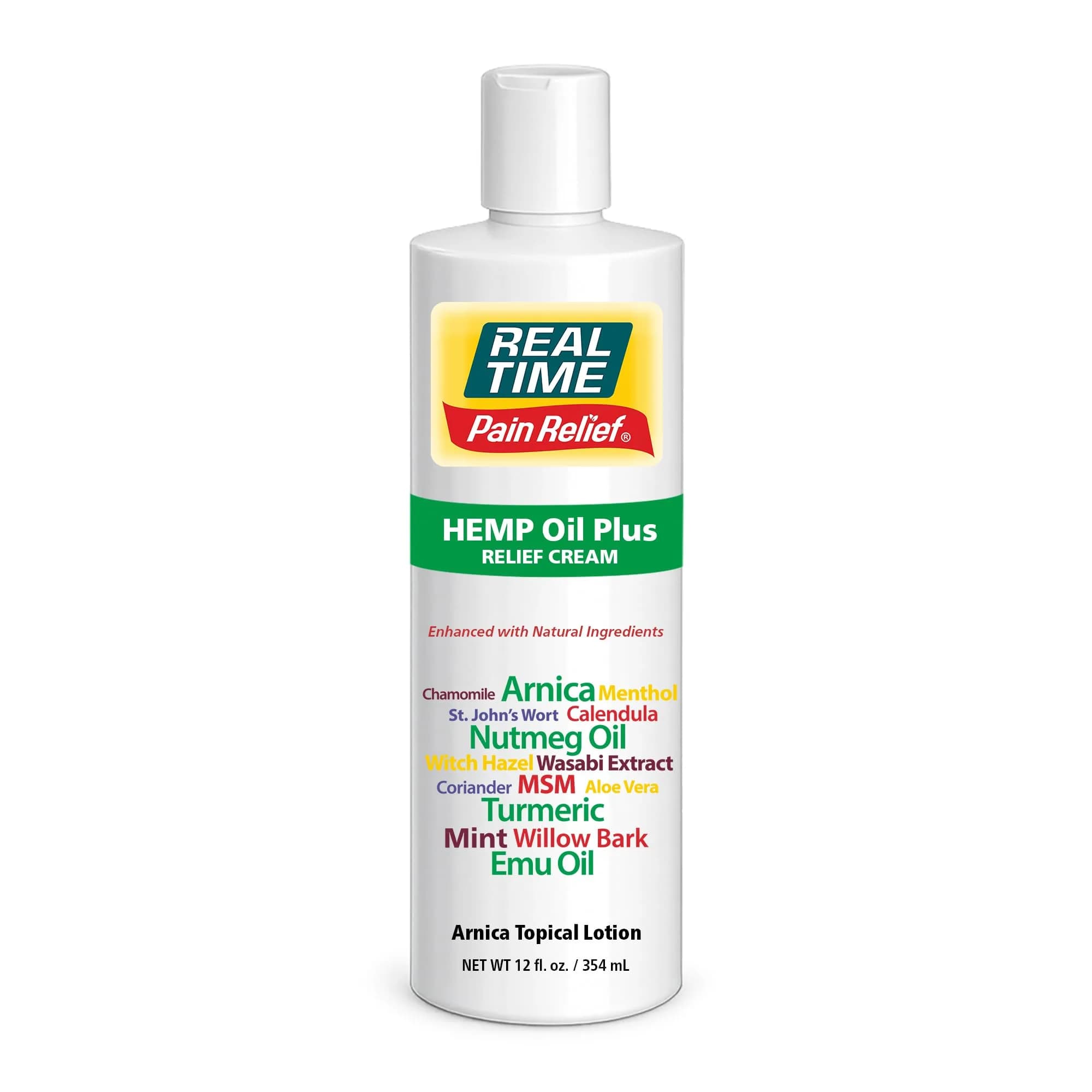 Real Time Pain Relief Hemp Oil Plus, 12 fl oz | Natural Pain Support with Arnica