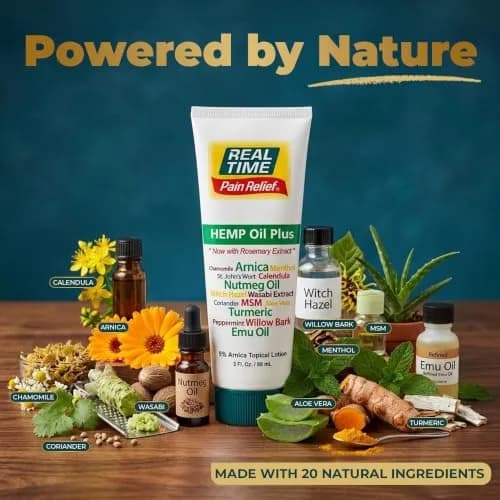 Real Time Pain Relief Hemp Oil Plus, 12 fl oz | Natural Pain Support with Arnica thumbnail 2