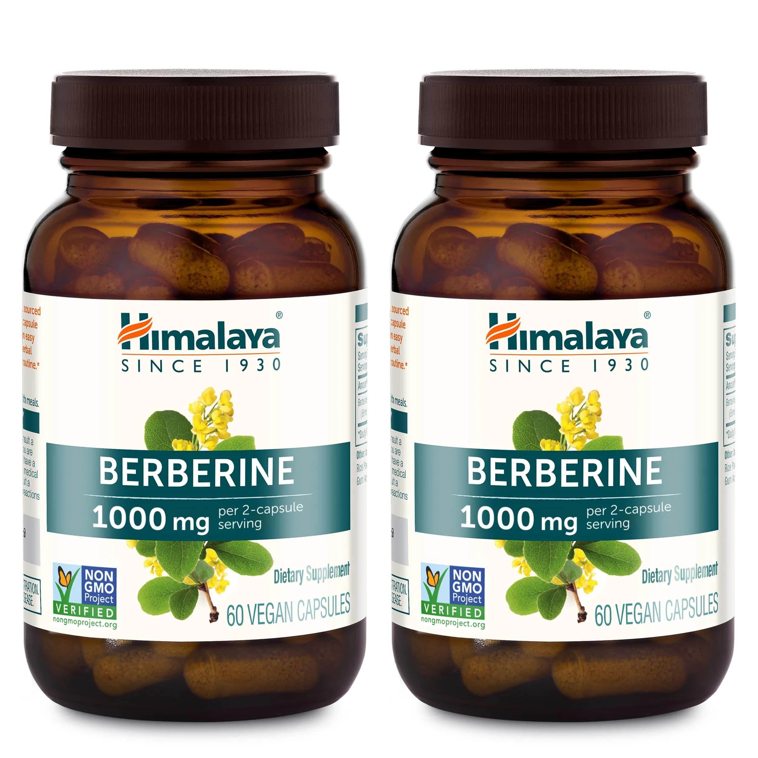 Himalaya Berberine Supplement 1000 mg | Supports Immunity & Metabolism, Vegan, 2 Pack — Capsule