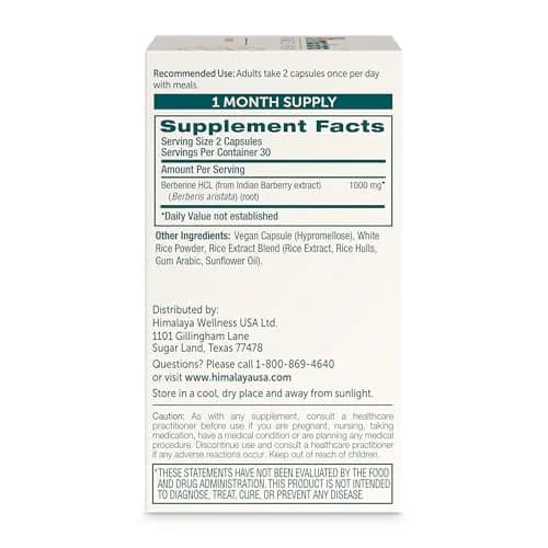 Himalaya Berberine Supplement 1000 mg | Supports Immunity & Metabolism, Vegan, 2 Pack thumbnail 2