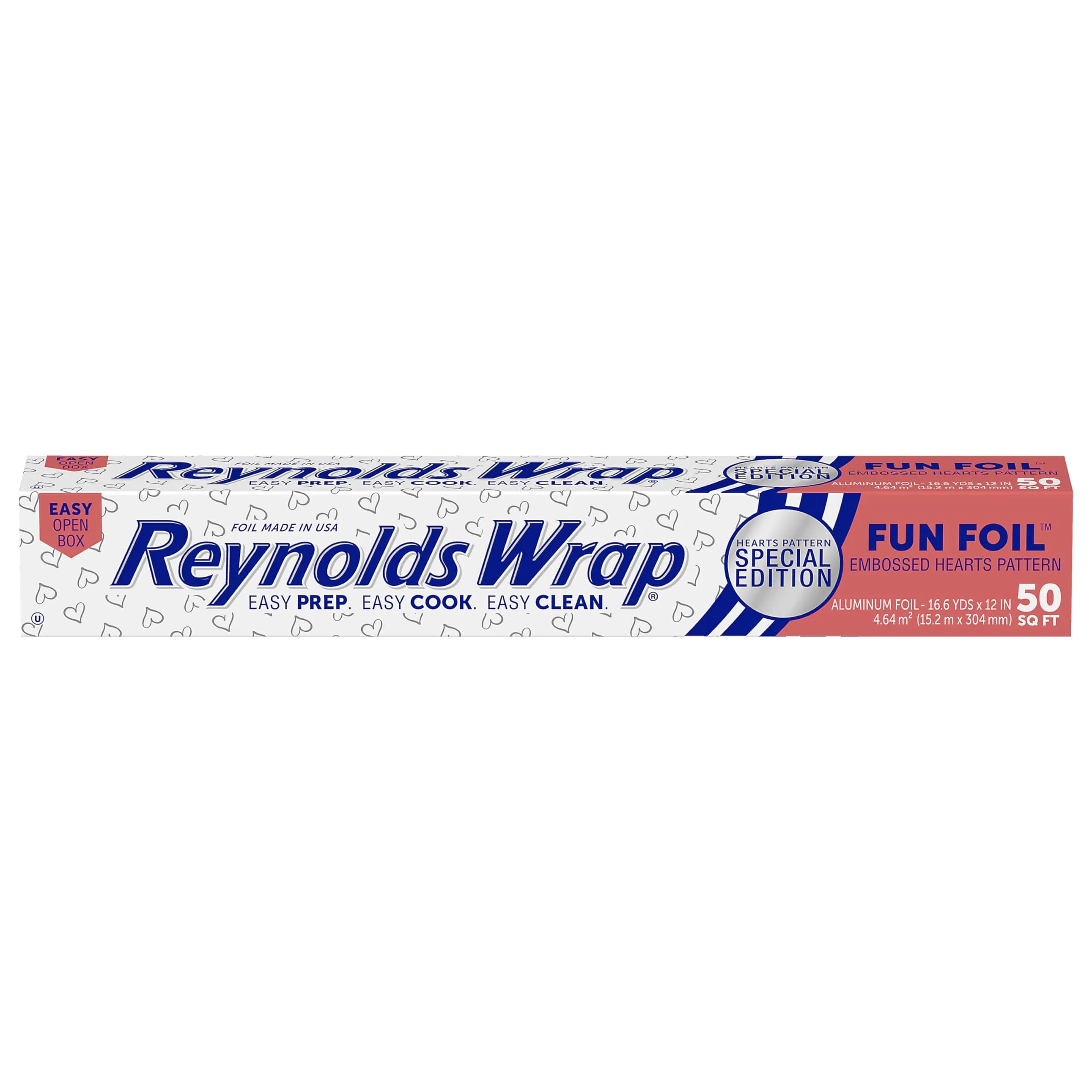 Reynolds Everyday Strength Aluminum Foil Roll, 12 Inch Wide, 30 Sq Ft (360 inches long) | Locks in Flavor for Cooking & Grilling — 5.5 oz / Hearts Pattern