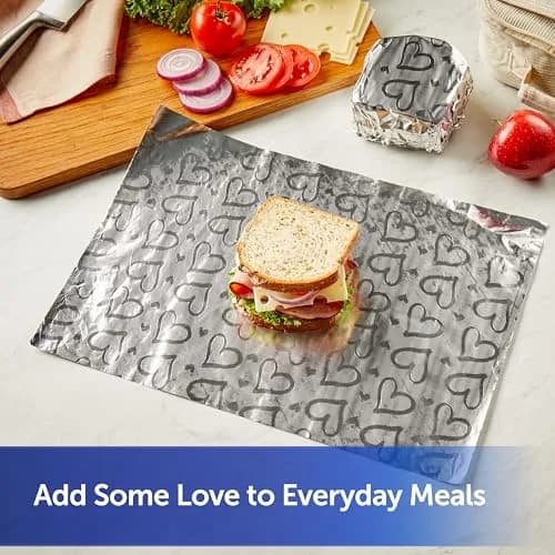 Reynolds Wrap Fun Foil Embossed Aluminum Foil Roll with Hearts, 156 g (5.5 oz) | Food Gifting & Celebrations thumbnail 3
