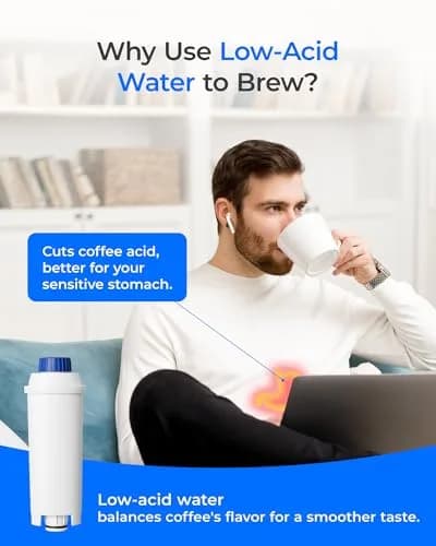 Waterdrop C11 Low-Acid Coffee Filter Replacement for De'Longhi® 4 Pack | Advanced Filtration for Smoother Coffee thumbnail 4