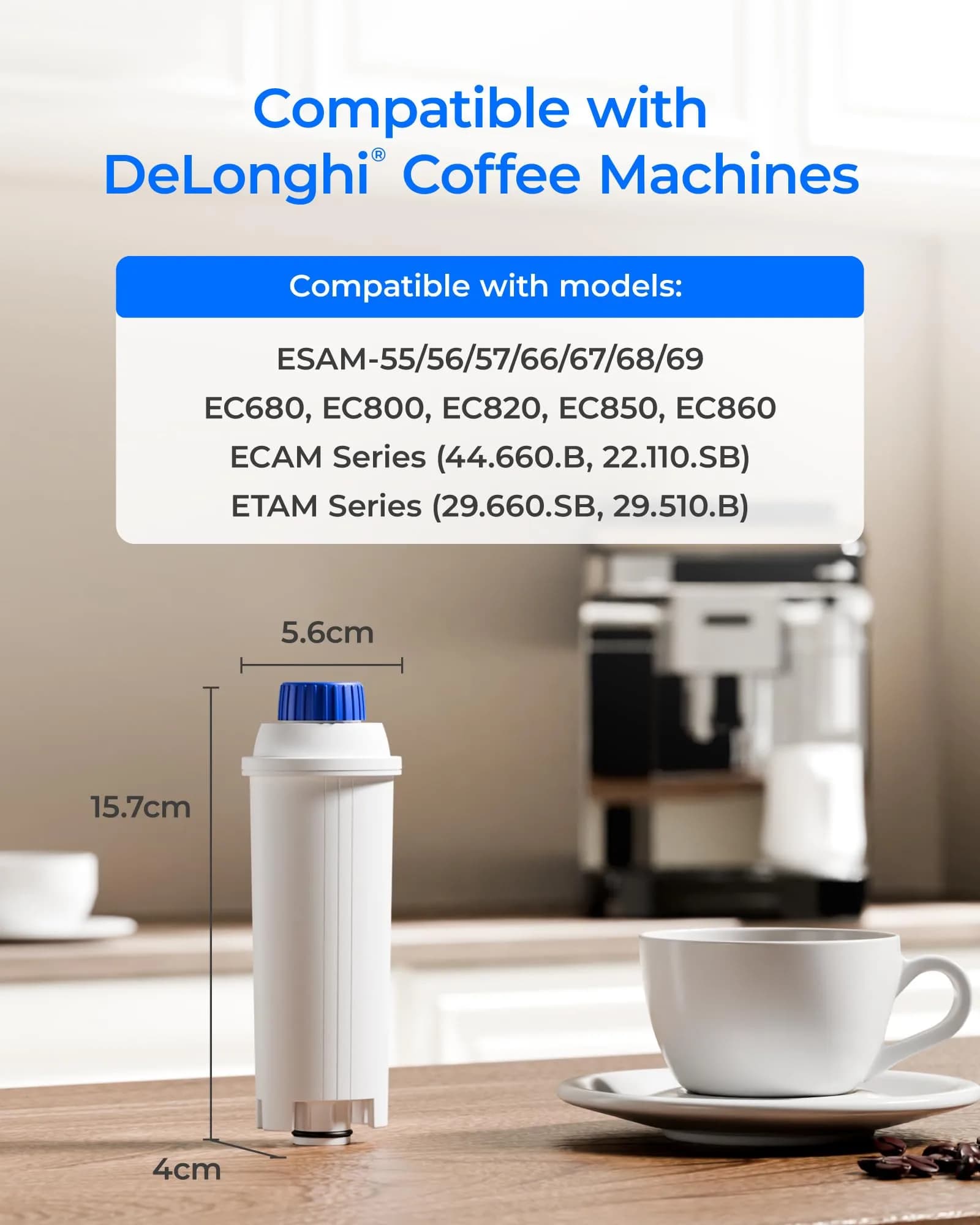 Waterdrop C11 Low-Acid Coffee Filter Replacement for De'Longhi® 4 Pack | Advanced Filtration for Smoother Coffee - view 2