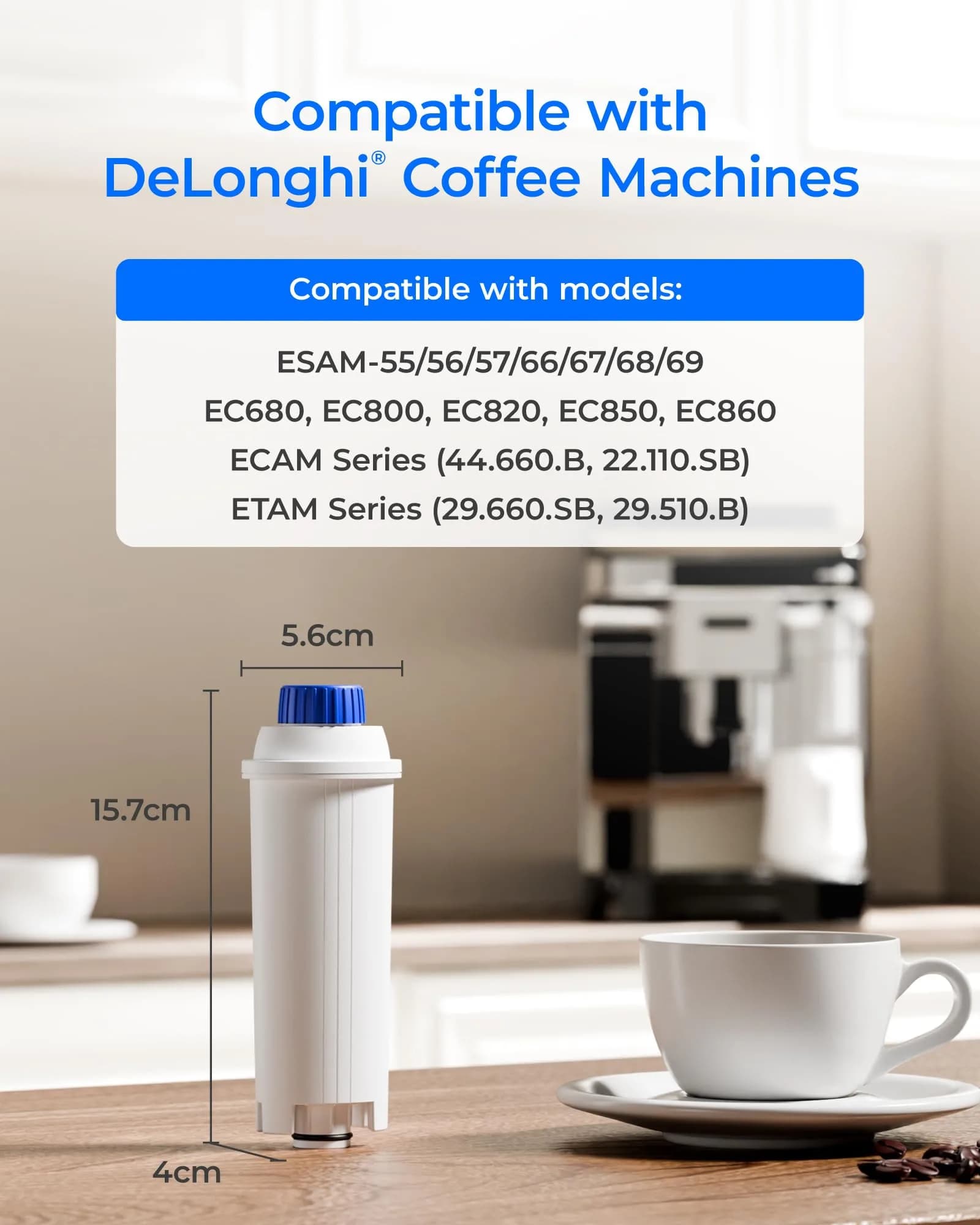Waterdrop C11 Low-TDS Coffee Filter Replacement for De'Longhi® 4 Pack | Advanced Filtration for Richer Coffee - view 2