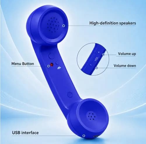 LIONSOUL Retro Bluetooth Handset with USB for Cell Phones & Computers | 12-Hour Talk Time thumbnail 5