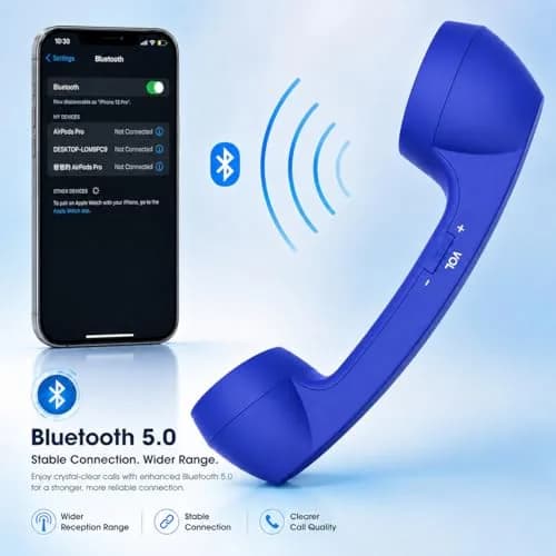 LIONSOUL Retro Bluetooth Handset with USB for Cell Phones & Computers | 12-Hour Talk Time thumbnail 2